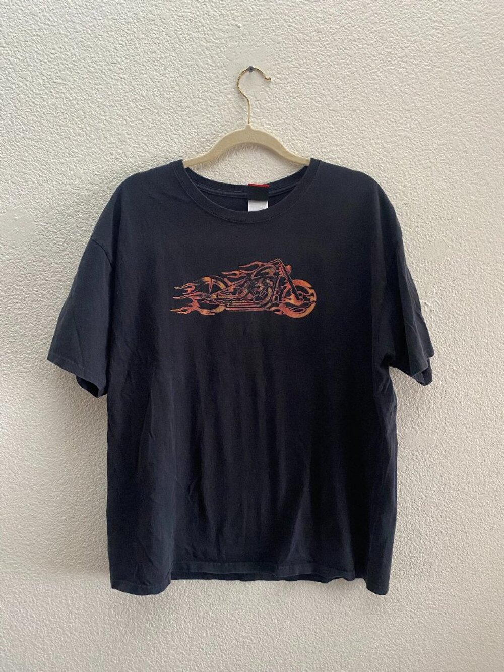 Hot Leathers 2011 Motorcycle Flames Black Short Sleeve T-Shirt Men's Large Biker